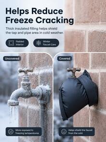 Modern Style Rectangular Outdoor Faucet Cover, With Hook And Loop Fastener And Fine Stitching, Heat Insulation Anti-Freeze Anti-Rain Anti-Snow Faucet Sleeve, Suitable For Outdoor Garden Yard Faucet Protection In Cold Winter - Multiple Styles - View 3