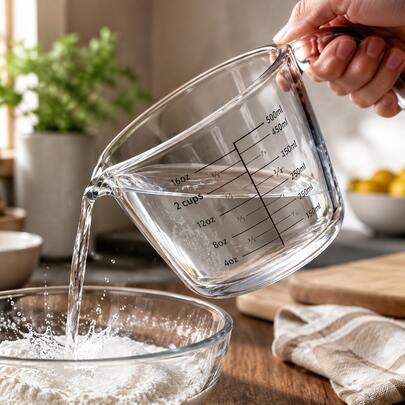 Vaso medidor de vidrio de 2 tazas, vaso medidor de líquidos de vidrio borosilicato transparente con marcas de medición, herramienta de medición de cocina para hornear, cocinar, mezclar y verter, jarra medidora de vidrio reutilizable con asa, accesorio de cocina apto para lavavajillas, 473 ml (16 oz)