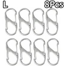 4/8Pcs Alloy Snap Lock Keychain, S-Shaped Alloy Carabiner, Suitable For Camping, Hiking And Other Activities - Multicolor - View 29