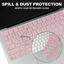 1pc English Peach Pink Keyboard Cover, EU Layout, Compatible With MacBook Neo 13-Inch (A18) Pro 2026 A3404 512GB With Touch ID, Comfortable Touch, Anti-Stain, Precise Fit - View 2