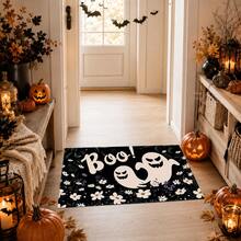 1/2pcs Halloween Ghost Pattern, Vintage Diatomaceous Earth Bath Mat, Super Absorbent, Non-Slip, Perfect For Bathroom, Kitchen And Dining Room, Quick Drying, Machine Washable, Perfect Gift For Home Decor And Bathroom Mat - Multicolor - View 5