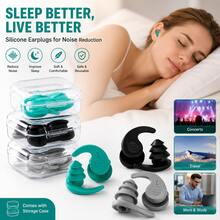 3 Pairs Waterproof Swimming Earplugs With Storage Box, Reusable Soft Silicone Ear Protection, Leak-Proof Earplugs Suitable For Swimming, Surfing, Diving And Bathing - Multicolor - View 9