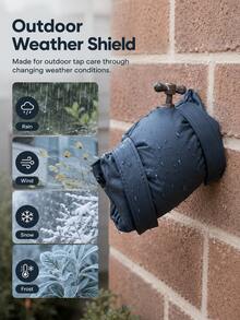 Modern Style Rectangular Outdoor Faucet Cover, With Hook And Loop Fastener And Fine Stitching, Heat Insulation Anti-Freeze Anti-Rain Anti-Snow Faucet Sleeve, Suitable For Outdoor Garden Yard Faucet Protection In Cold Winter - Multiple Styles - View 2