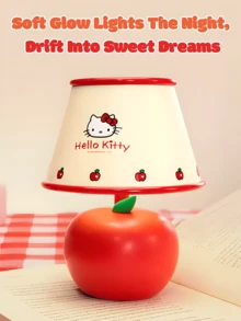MINISO Sanrio Licensed Hello Kitty Apple LED Table Night Light, 3‑Level Adjustable Brightness Cute Vintage Desk Lamp, Rechargeable Decorative Bedside Lamp For Girls Room Gift - Apple - View 5