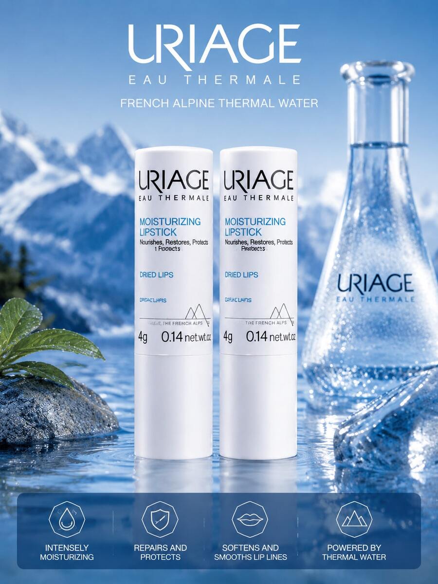 Uriage Yiquan Soft Moisturizing Lip Balm 4g*2pcs White Tube Portable Hydrating Repairing Lip Balm Mini Sample - 4g*2 - View 1