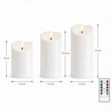 5pcs Flameless Flickering LED Cylinder Electronic Candles, Battery Operated, Suitable For Wedding Table Decor, Valentine's Day Proposal Decor, Halloween And Christmas Decor (Batteries Not Included) - Multicolor - View 15