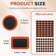 144pcs Rectangular And Circular Tire Repair Patches, Suitable For Bicycles, Electric Bicycles, Tubeless Tire Puncture Repair, Bicycle Maintenance - Multicolor - View 3