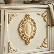 5pcs Solid Wood Carved Decorative Appliques And Corner Flowers, Suitable For Cabinets, Doors, Windows, Furniture, Background Walls, Porches, Offices, Holiday Decor, DIY Decoration - Multicolor - View 6
