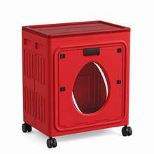 Foldable Clothes Storage Box Cabinet, Large Capacity Bedroom Wardrobe Organizer Box With Flip-Top Front Door For Clothes And Blankets - Red - View 9