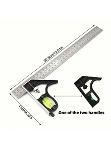 3-In-1 Multi-Function Combination Square Set, Precise And Durable, No Electricity Required, Stainless Steel Straight Ruler And Angle Measuring Tool - Suitable For Woodworking, Construction And Home Projects - A - View 4