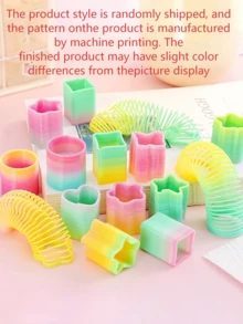 2/12/24/48pcs Rainbow Spring Coil Toys In Various Shapes, Gradient Stretchable Magic Spring Coils, Flexible Plastic Toys For Stress Relief, Desktop Decorations Favored By Parties,Party Gift Fillers - Multicolor - View 7