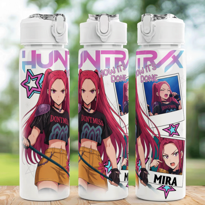 KPop Demon Hunters 5pcs K-POP Girl Group Style Anti-Spill Flip Top Sports Water Bottles, 5 Colors, Portable & Fashionable Design, 800ml-27oz Travel Cup With Strap, Straw And Lid, Cute Design, High Quality, Leak-Proof, Shock-Resistant, Durable Outdoor Sports Water Cup, Large Capacity Portable Cup, Suitable For Short Trips, Hiking, Picnic, Running, Fitness, Mother's Day, Halloween, Christmas, Thanksgiving, Father's Day, Valentine's Day, Students, Family, Boyfriend/Girlfriend, Birthday, Graduation Gifts, Suitable For Men And Women, Also A Great Surprise Gift For Fans