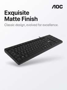 AOC KB161 Wired Keyboard: 104-Key Full-Size Layout | USB Plug And Play | Spill-Resistant Design | Non-Slip Feet For Stable Operation | Ergonomic Comfortable Experience | Compatible With Win7/8/10 - View 7