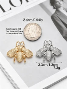 1/2/4pcs Insect Bee Design Metal Clasp Buckle, DIY Sweater Cardigan Coat Clothing Replacement Decorative Button - Multicolor - View 10
