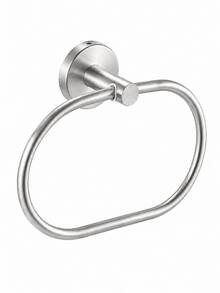 1 Pc Oval Stainless Steel Towel Ring, Screw Mounted Hand Towel Holder With 180° Pivoting Design, Sturdy Strong Support, Waterproof Rust-Resistant Wall Mounted Towel Hanger, Black Silver Gold Options For Bathroom, Vanity, Powder Room, Bathroom Refresh - View 12