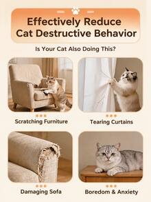 Solid Wood Cat Scratcher Lounge, 2-In-1 Wooden Cat Resting Bed & Scratch Board, Sturdy Indoor Cat Furniture, Durable Cat Lounger For Cats - 30cm X 30cm - View 4