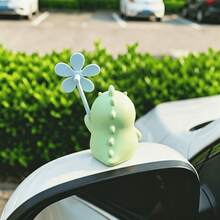 Small Dinosaur Windmill Hanging Ornament, PVC Material (Silicone Strap/No-Trace Sticker) 2 Options, Suitable For Bicycle, Electric Bike, Motorcycle, Car Interior Decoration - Little Dinosaur Pinwheel - View 8