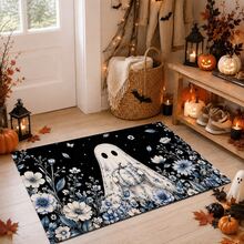 1/2pcs Halloween Ghost Pattern, Vintage Diatomaceous Earth Bath Mat, Super Absorbent, Non-Slip, Perfect For Bathroom, Kitchen And Dining Room, Quick Drying, Ideal Gift For Home Decor And Bathroom Mat - Multicolor - View 5