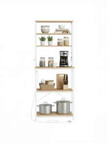 VASAGLE Baker's Racks - White and Oak - View 3