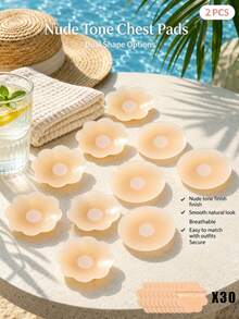 1 Set (10/20/30pcs) Summer Silicone Nipple Covers, Seamless Invisible Breast Pads, Comfortable Anti-Exposure, Suitable For Women In Multiple Occasions - Multicolor - View 1