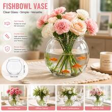 1pc Plastic Bubble Vase, Transparent Bowl-Shaped Vase, Fish Tank, Suitable For Drinks, Heavy Duty Round Vase, Suitable For Wedding Party Home Tabletop Decor Centerpiece - Multicolor - View 1