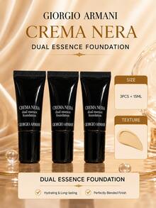 Giorgio Armani Armani Black Key Double Serum Foundation, 5ml Sample, 3pcs, Lightweight And Seamless Texture, High Coverage, Long-Lasting Wear, Non-Dulling, Natural Bright Finish - Armani Black Key Double Serum Foundation 3pcs - View 2