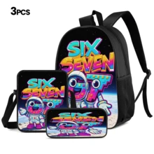 Astronaut Graffiti 2D Print 3 Pieces Backpack Set, Large Capacity Backpack, Crossbody Bag, Pencil Case, Adjustable Wide Strap, Breathable, Side Mesh Pocket Design, Daily Commute Storage Portable Casual Set - Printed Bag - View 13