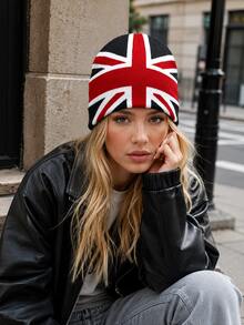 European Style Jacquard British Flag Knit Beanie, Autumn/Winter Unisex Warm Personalized Hip-Hop Beanie - Multicolor - View 2
