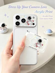 1pc Cute Astronaut Rocket Space Pattern 9H Hardness Camera Lens Protector Film Stylish Full‑Wrap Lens Compatible With IPhone 18 17 Pro Max Accessories Back Lens Anti Fall Explosion Proof Bubble Free Automatic Adsorption Easy Installation Scratch-Resistant Protector Film Accessories Compatible Phone Case. - Astronaut - View 5