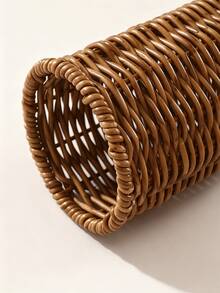 Cylindrical Hollow Woven Rattan Tableware Storage Basket, Decorative Desktop Organizer Box, Suitable For Kitchen, Dining Room, Home, Party Daily Table Decoration - Multicolor - View 8