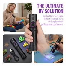 365nm UV Flashlight Black Light, Alonefire 5W High Power USB Rechargeable Ultraviolet Torch, Pet Urine & Ringworm Detector For Cat Dog Stain, Money Authentication, Scorpion Finding, Invisible Ink Check - Multicolor - View 10