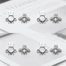 1/2/4pcs Insect Bee Design Metal Clasp Buckle, DIY Sweater Cardigan Coat Clothing Replacement Decorative Button - Multicolor - View 11