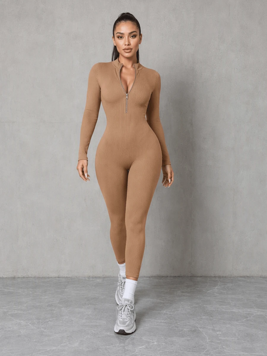 Women Jumpsuits - Khaki - View 1
