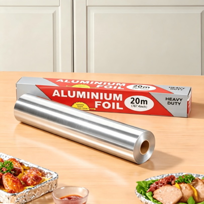 Rollo de papel de aluminio reforzado 393.7/787.4 pulgadas, resistente al calor multicapa, adecuado para hornear, asar y cocinar, perfecto para uso en el hogar/restaurante y picnic al aire libre, herramienta esencial para la cocina y repostería.
