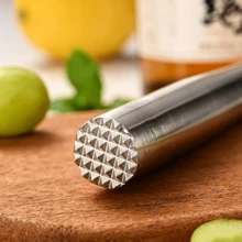 Baby Food Masher Stainless Steel Manual Grinding Stick Infant Fruit Vegetable Apple Puree Potato Puree Masher Home Use - Silver - View 3