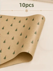 10 Sheets Christmas Floral Leaf Pattern Tissue Paper, Christmas Tree, Candy, Stars - Size 50 X 35cm, Handmade Wrapping Paper, Easy To Protect Items, Gift Box Filler, Party Decoration - Christmas Style Design, Durable Packaging, Holiday Wrapping - 50*70cm/19.7*29.6in - View 15