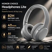 HONOR CHOICE Headphones Lite 無線藍牙貼耳式耳機，82小時續航，40mm動圈單體強勁低音，輕量可折疊，AI清晰通話，雙設備連接，適合旅行、辦公與音樂 - 查看 11