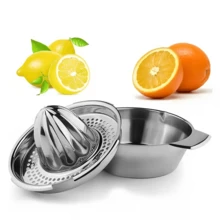 1PC Stainless Steel Manual Lemon Juicer With Large Capacity Bowl Container, Efficient Juice Extraction Conical Press Head Design, Built-In Filter Holes For Easy Separation Of Seeds And Pulp, Home Kitchen Orange Citrus Fresh Juice Tool, Manual Press Effort-Saving And Easy To Clean, Homemade Juice Beverage, Kitchen Tool - Multicolor - View 10
