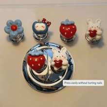 SANRIO 4 Styles/Cute Cartoon Helio Kitty Toilet Flush Button, Long Nail Toilet Tank Press Assist Device, Suitable For Dorm, Hotel, Home Bathroom, Perfect Gift For Halloween, Christmas, Birthday For Friends (Mixed Set Randomly Sent) - Toilet Flush Button (Style Random) - View 1