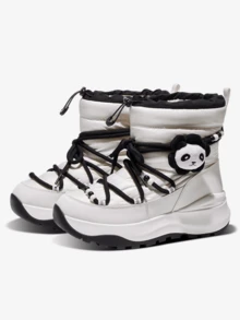 CAMEL CROWN Windproof Heat-Locking Snow Boots, Winter Fleece Lined Warm Non-Slip Wear-Resistant Outdoor Cold-Proof Shoes For Women - Ivory/Black - View 3