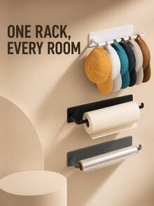 1pc Hat Storage Rack, Can Hold 6 Baseball Caps, Perfect For Home And Closet Hat Storage, Suitable For Home Use, Also Can Be Used As Wardrobe Hat Storage Rack, Bathroom Holder, Kitchen Plastic Wrap Storage Rack - Multicolor - View 2