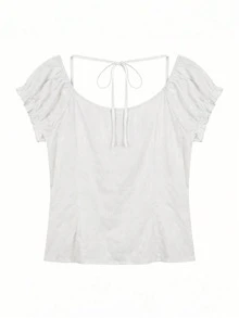 Women's Lace Patchwork 2-In-1 Casual Daily T-Shirt, White - White - View 3