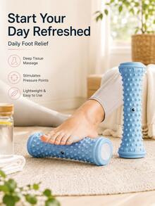 Plantar Fasciitis Foot Massage Roller, Deep Tissue Spiky Pressure Point Massager, Arch And Heel Relief Tool, Reflexology Muscle Recovery Roller, Portable Foot Care, Suitable For Home, Office, Gym, For Runners, Nurses, Long-Standing Workers, Father's Day, Christmas Gift - Multicolor - View 4