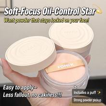 FOMIX Loose Powder With Puff, Oil-Control Soft-Focus Face Powder, Lightweight Fine Matte Finish, Long-Lasting Sweat-Resistant Setting Powder, Pore-Blurring Transparent Powder, Suitable For Oily Skin, Daily Makeup And Touch-Ups - 02#White - View 5