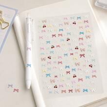 White Ballpoint Pen + Bowknot DIY Sticker 2 Pieces Set, Suitable For Students, Writers, Perfect Gift For Back To School - Pen + Stickers - View 4