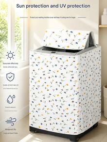 Thickened Printed Sun Protection Washing Machine Cover, Household Washing Machine Drum Cover, Washing Machine Dust Cover - Multiple Styles Available, Suitable For Washing Machine Dust Cover, Protective Cloth, Dryer Cover - Multicolor - View 3