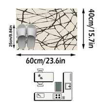 1pc Wabi-Sabi Style Beige Asymmetrical Cracked Pattern Rug, Minimalist Abstract Mesh Area Carpet For Living Room And Bedroom, Black Coffee Hand-Drawn Line Art Foot Mat, All-Season Machine Washable Home Decor - Multicolor - View 16