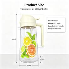 1pc Large Capacity Kitchen Oil Spray Bottle, Home Oil Storage Container, Air Fryer Accessory, Multi-Purpose Seasoning Dispenser; Can Hold Olive Oil, Vinegar, Soy Sauce And Other Liquids, Dual-Use, Leak-Proof And Easy To Clean, Combines Oil Spray And Oil Storage Functions. Perfect Gift For Wife, Mother On Holidays, Random Style And Color - View 10