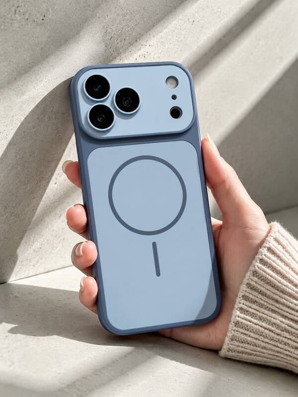 Morandi Color Block Large Window Magnetic Wireless Charging Phone Case, Full Coverage Lens Frame Shockproof Protective Cover, Fresh Minimalist Style Compatible With IPhone 18 Pro Max/18 Pro/Ultra/17 Air/18/17/16/15/14 Pro Max/13 Series, Gift For Girls