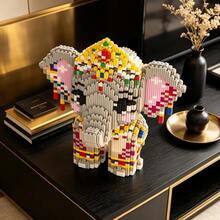 This 3467-Piece Building Block Crown Elephant Is Adorable And Cute, Making It A Perfect Gift And An Excellent Choice For Couples And Parents. The Assembly Difficulty Is High. It's A Perfect Gift For Christmas, Halloween, And The Back-To-School Season. - Multicolor - View 5
